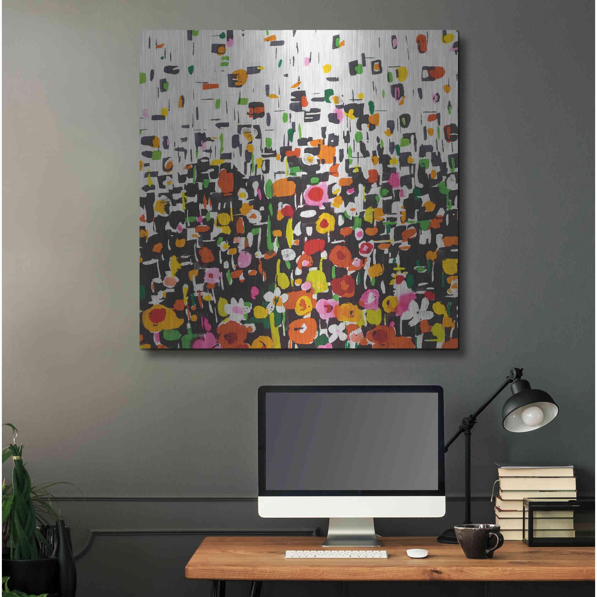 Luxe Metal Art 'Flower Shower Crop' by Wild Apple Portfolio, Metal Wall Art,36x36