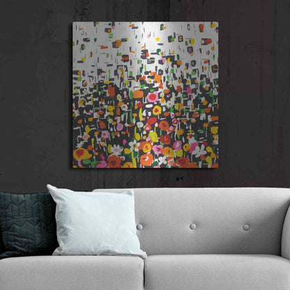 Luxe Metal Art 'Flower Shower Crop' by Wild Apple Portfolio, Metal Wall Art,36x36