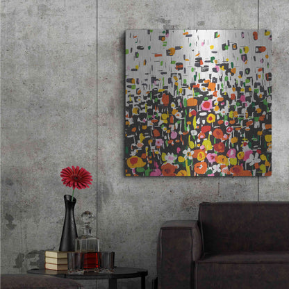 Luxe Metal Art 'Flower Shower Crop' by Wild Apple Portfolio, Metal Wall Art,36x36