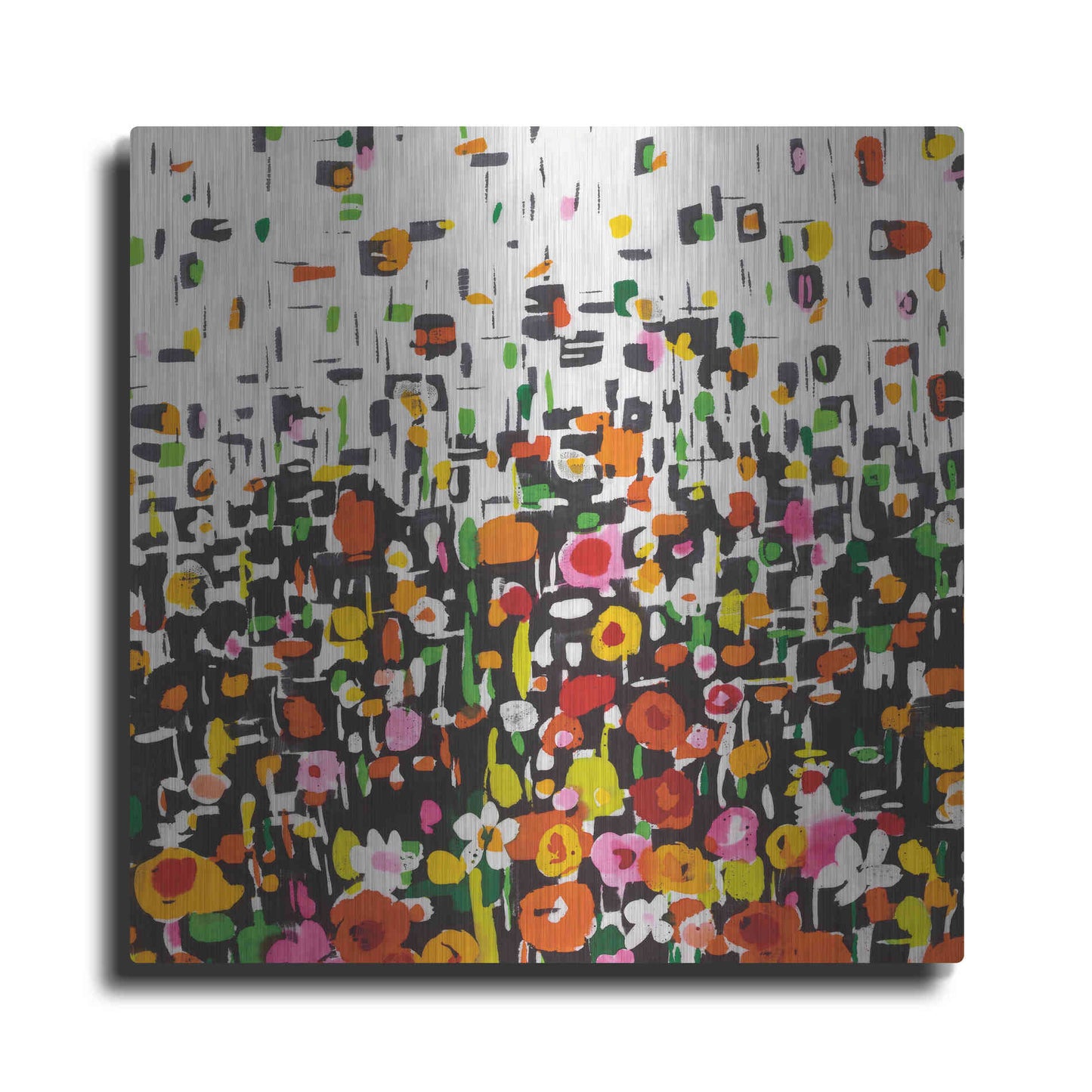 Luxe Metal Art 'Flower Shower Crop' by Wild Apple Portfolio, Metal Wall Art