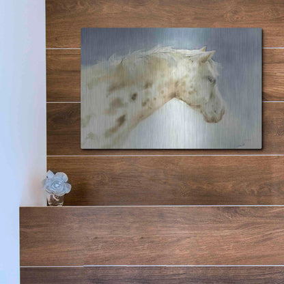 Luxe Metal Art 'Dapple Gray Horse' by Katrina Pete, Metal Wall Art,16x12