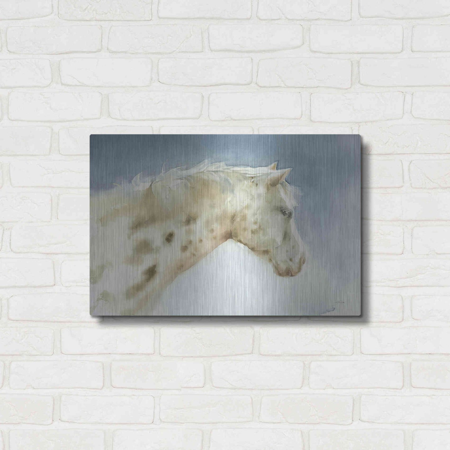 Luxe Metal Art 'Dapple Gray Horse' by Katrina Pete, Metal Wall Art,24x16