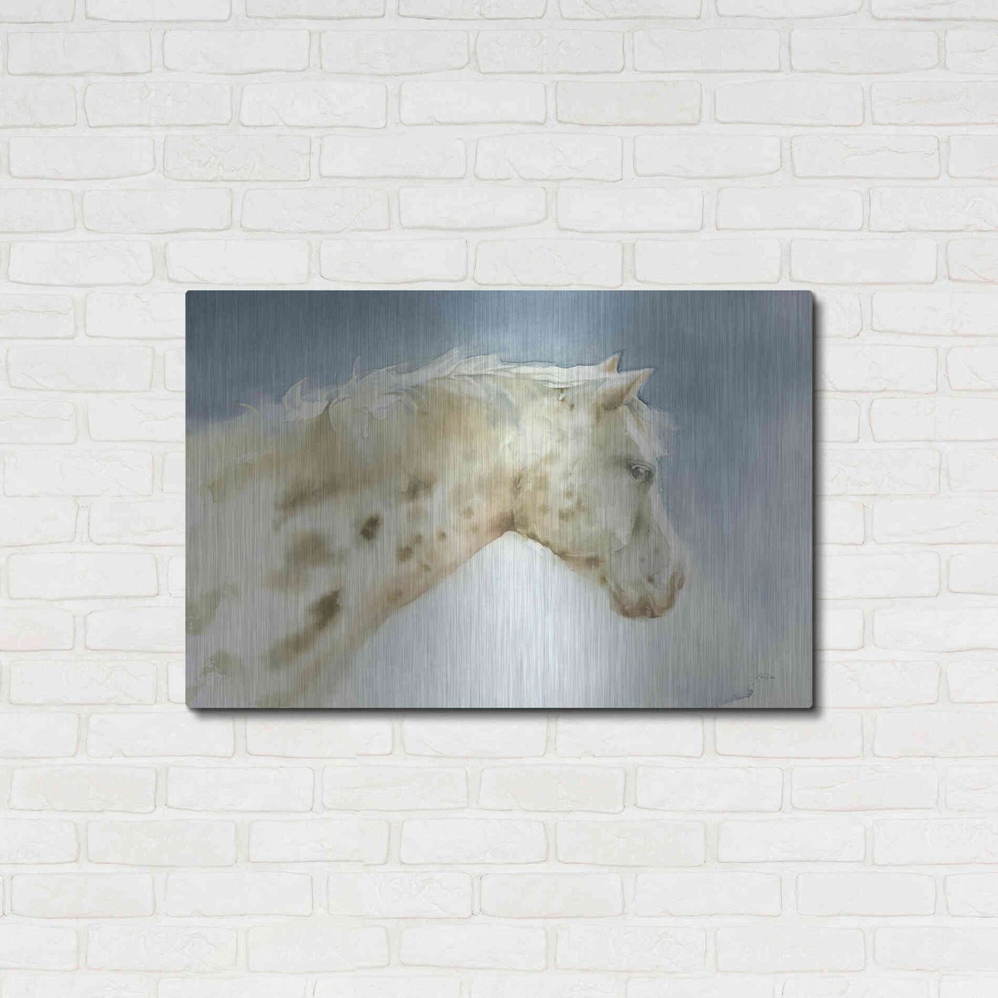 Luxe Metal Art 'Dapple Gray Horse' by Katrina Pete, Metal Wall Art,36x24