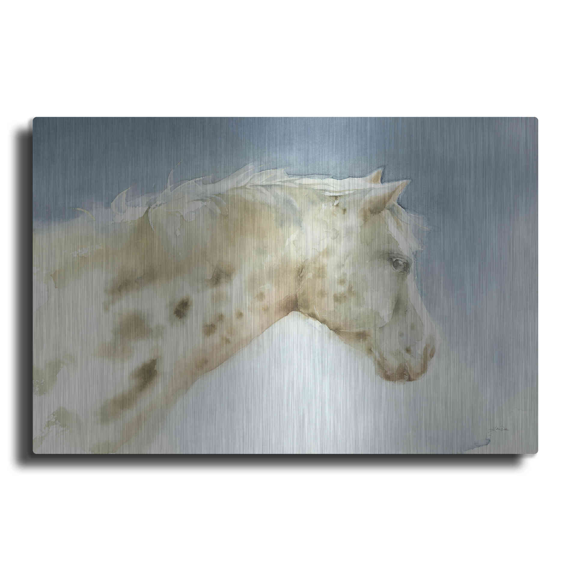 Luxe Metal Art 'Dapple Gray Horse' by Katrina Pete, Metal Wall Art