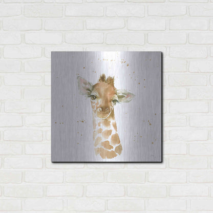 Luxe Metal Art 'Baby Giraffe' by Katrina Pete, Metal Wall Art,24x24