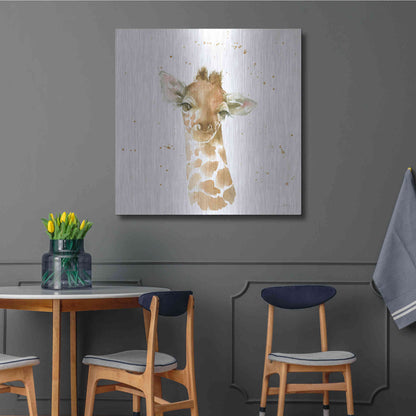 Luxe Metal Art 'Baby Giraffe' by Katrina Pete, Metal Wall Art,36x36