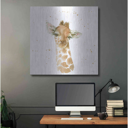 Luxe Metal Art 'Baby Giraffe' by Katrina Pete, Metal Wall Art,36x36