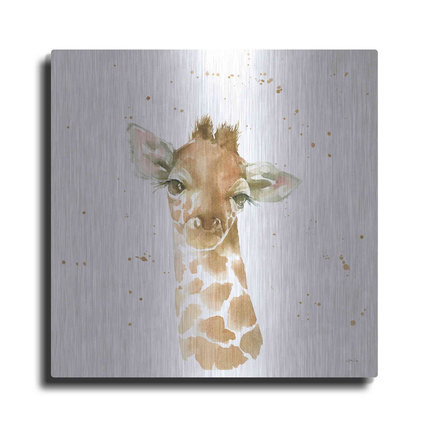Luxe Metal Art 'Baby Giraffe' by Katrina Pete, Metal Wall Art