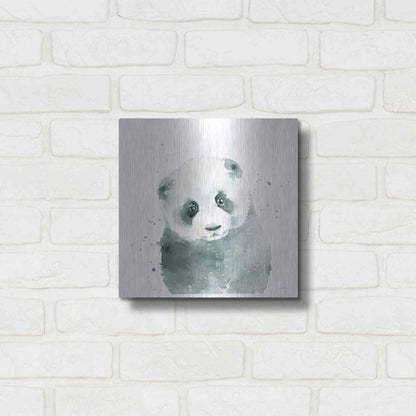 Luxe Metal Art 'Panda Cub' by Katrina Pete, Metal Wall Art,12x12