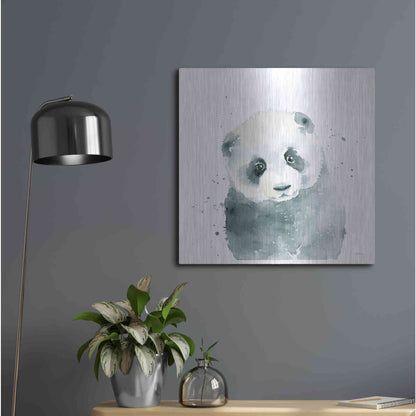 Luxe Metal Art 'Panda Cub' by Katrina Pete, Metal Wall Art,24x24