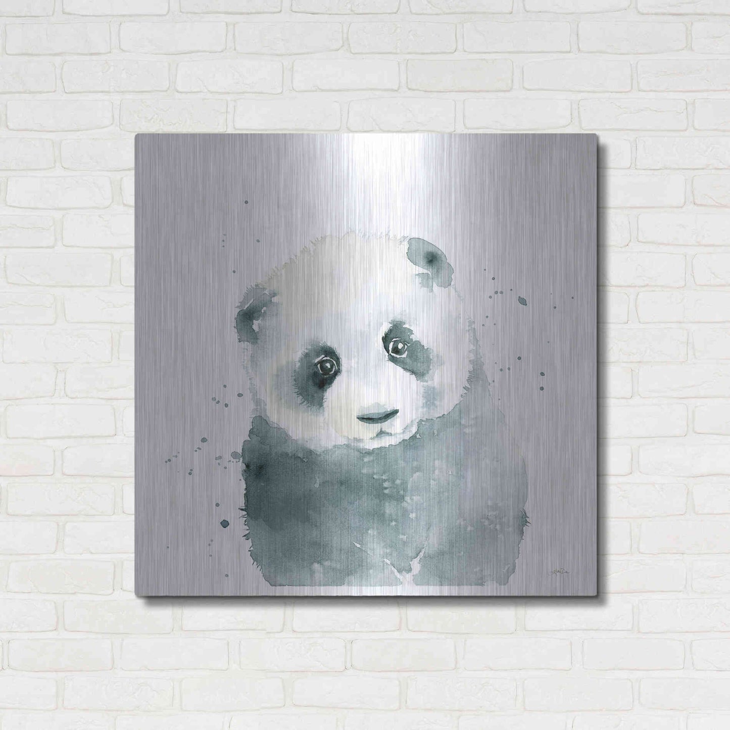 Luxe Metal Art 'Panda Cub' by Katrina Pete, Metal Wall Art,36x36