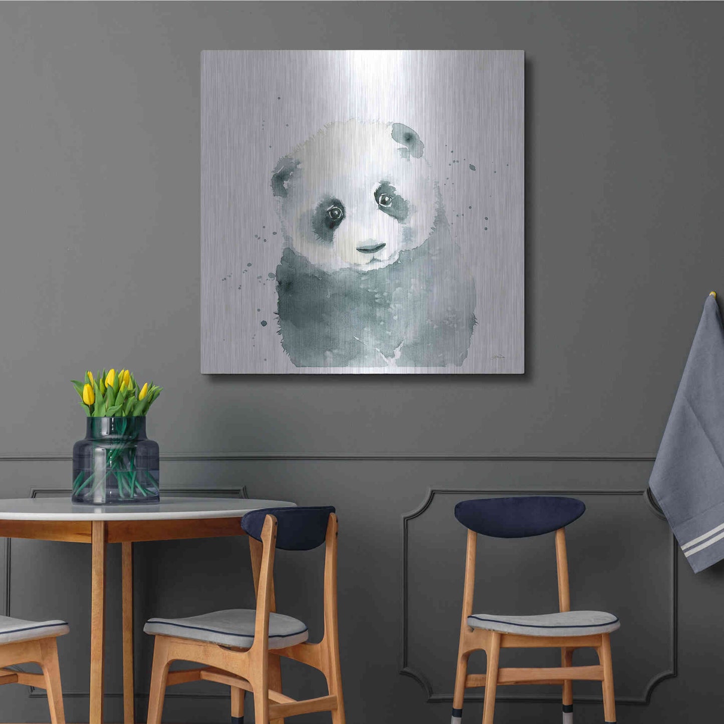 Luxe Metal Art 'Panda Cub' by Katrina Pete, Metal Wall Art,36x36