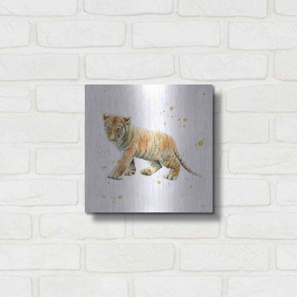 Luxe Metal Art 'Tiger Cub' by Katrina Pete, Metal Wall Art,12x12