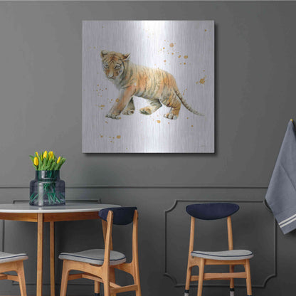 Luxe Metal Art 'Tiger Cub' by Katrina Pete, Metal Wall Art,36x36