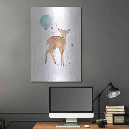 Luxe Metal Art 'Festive Fawn' by Katrina Pete, Metal Wall Art,24x36