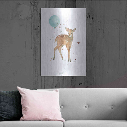 Luxe Metal Art 'Festive Fawn' by Katrina Pete, Metal Wall Art,24x36