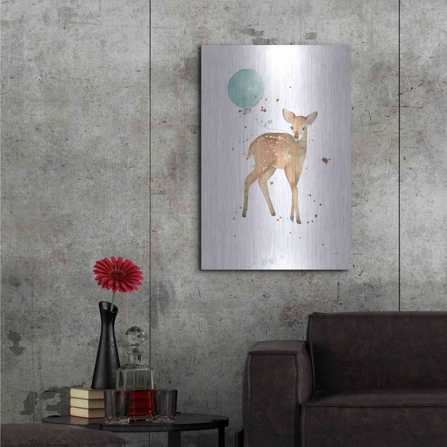 Luxe Metal Art 'Festive Fawn' by Katrina Pete, Metal Wall Art,24x36