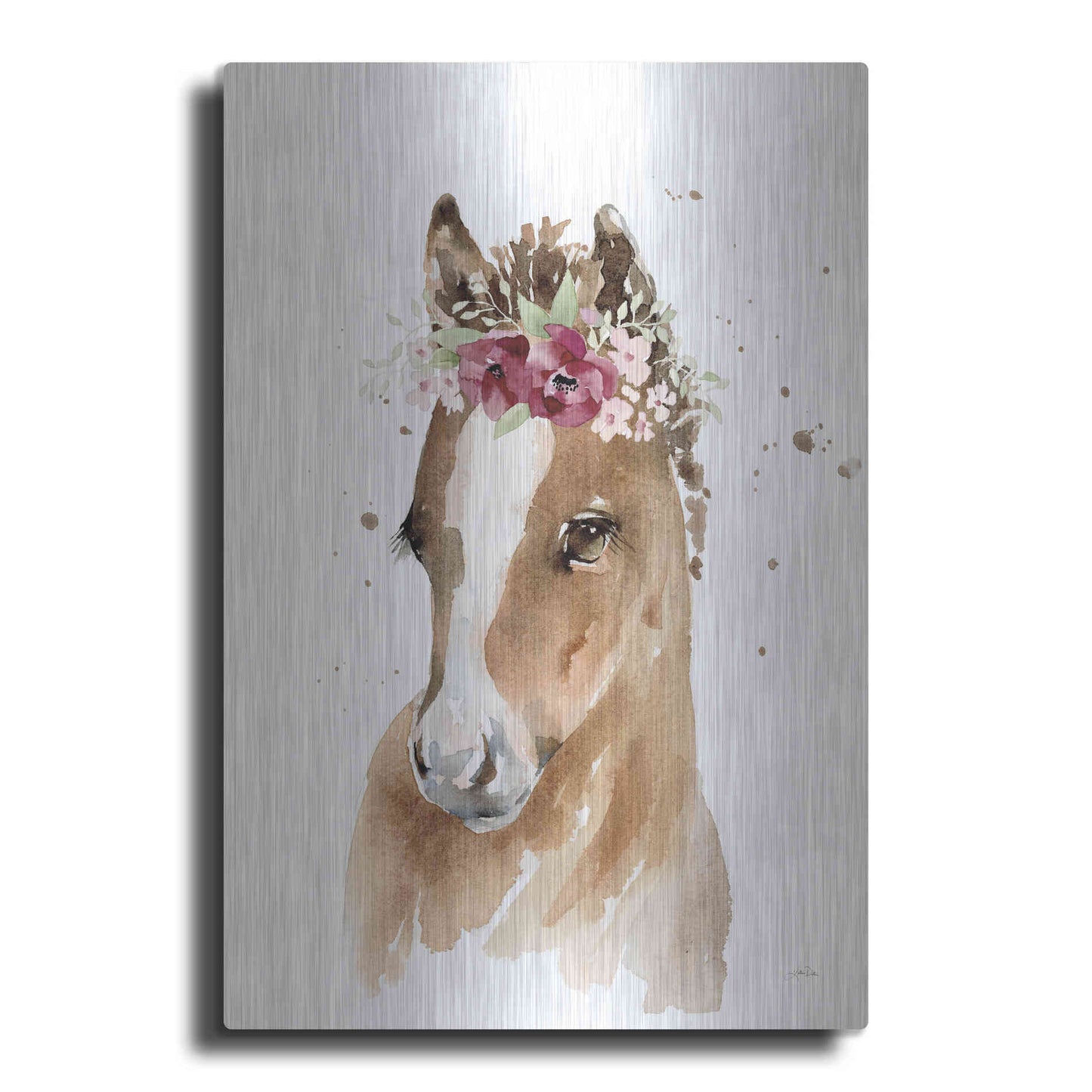 Luxe Metal Art 'Floral Pony' by Katrina Pete, Metal Wall Art