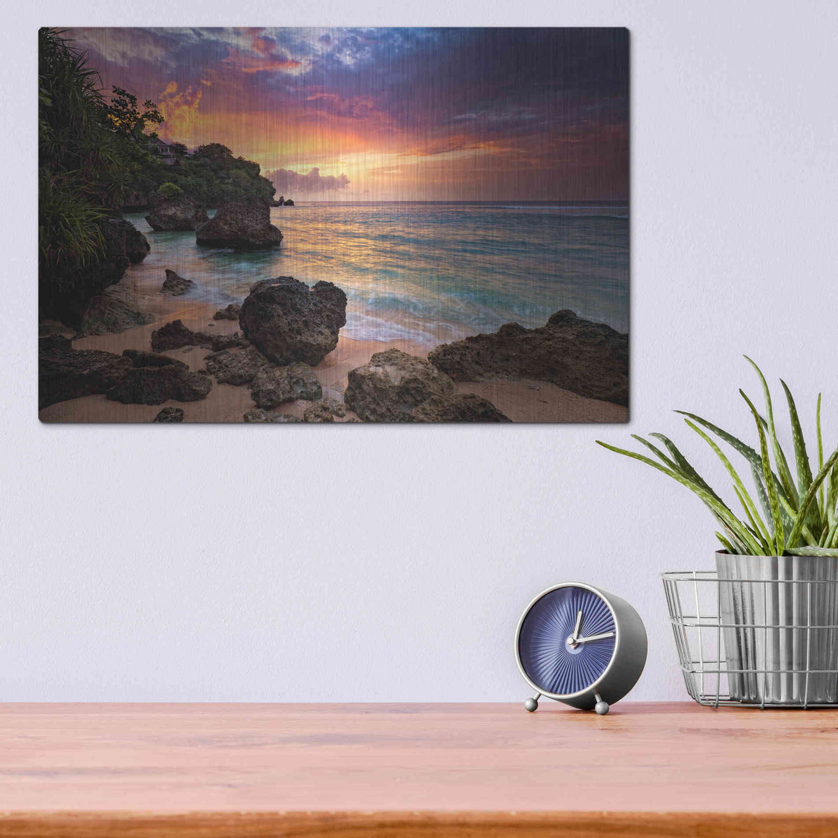 Luxe Metal Art 'Bali Vibes' by Jesse Estes, Metal Wall Art,16x12