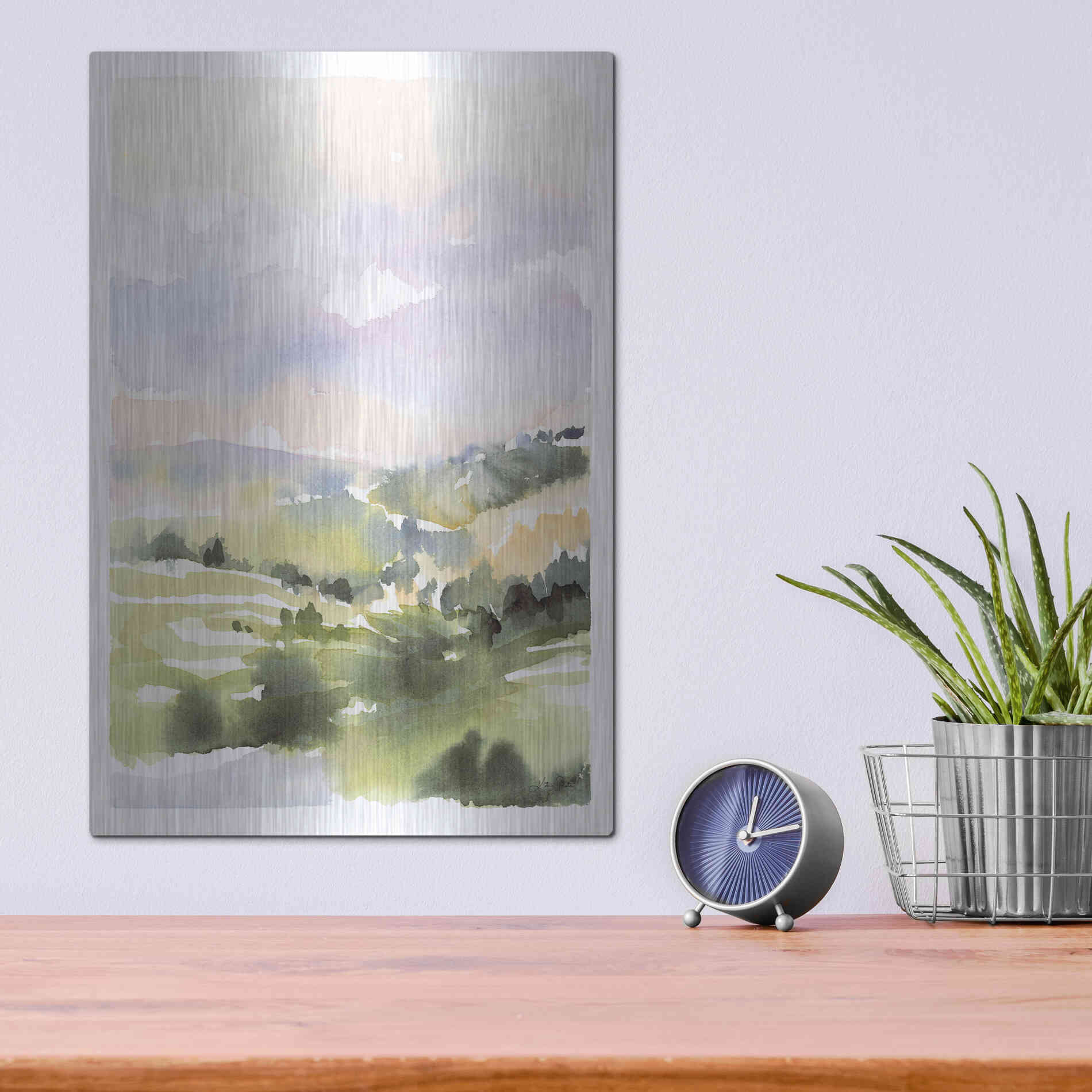 Luxe Metal Art 'Spring Hills I' by Katrina Pete, Metal Wall Art,12x16