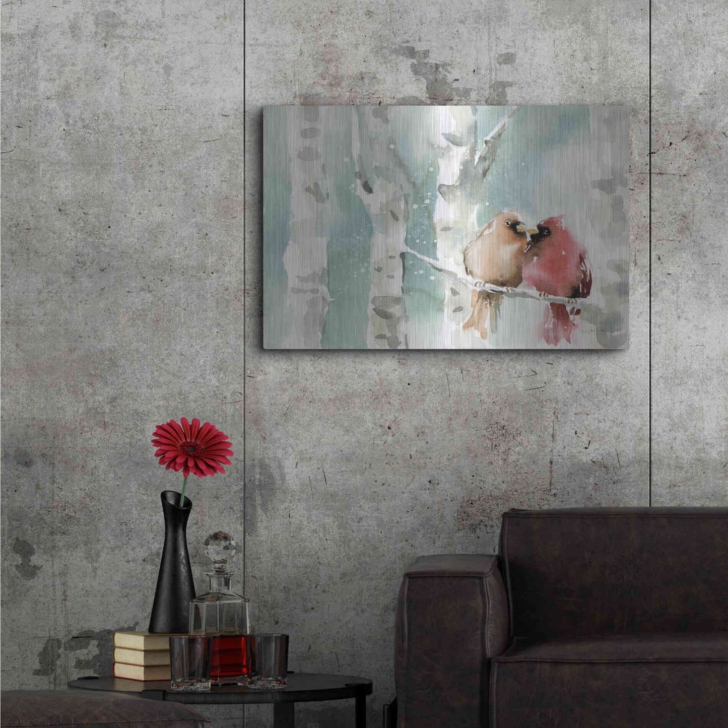 Luxe Metal Art 'Christmas Cardinals' by Katrina Pete, Metal Wall Art,36x24