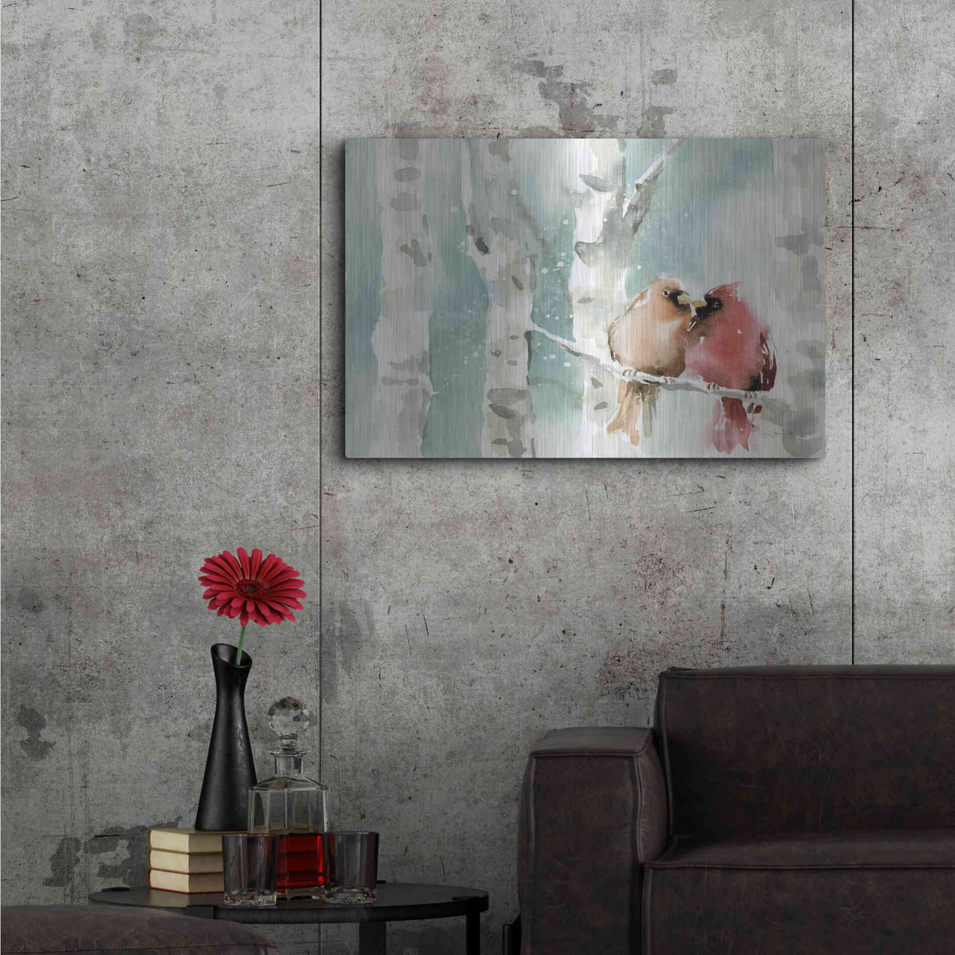 Luxe Metal Art 'Christmas Cardinals' by Katrina Pete, Metal Wall Art,36x24