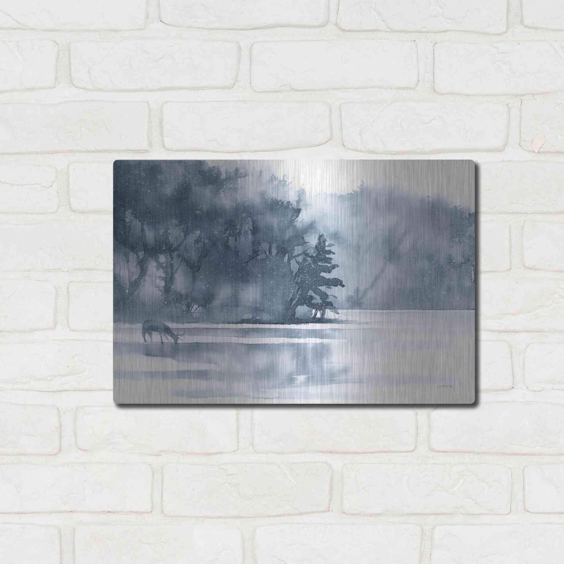 Luxe Metal Art 'Winter Lake' by Katrina Pete, Metal Wall Art,16x12