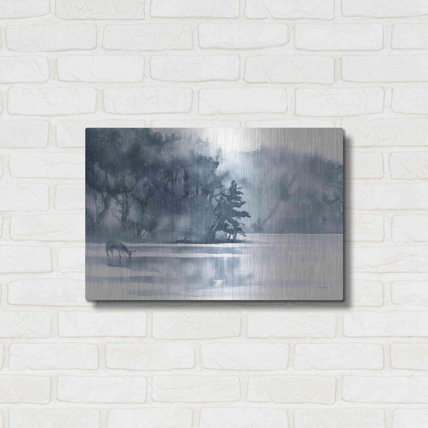 Luxe Metal Art 'Winter Lake' by Katrina Pete, Metal Wall Art,24x16