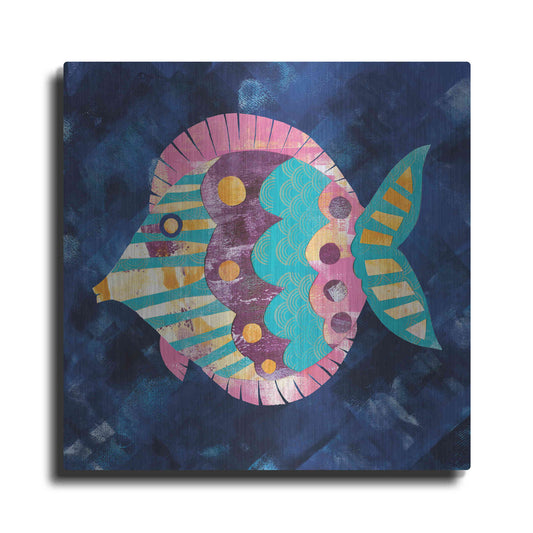 Luxe Metal Art 'Boho Reef IV' by Wild Apple Portfolio, Metal Wall Art