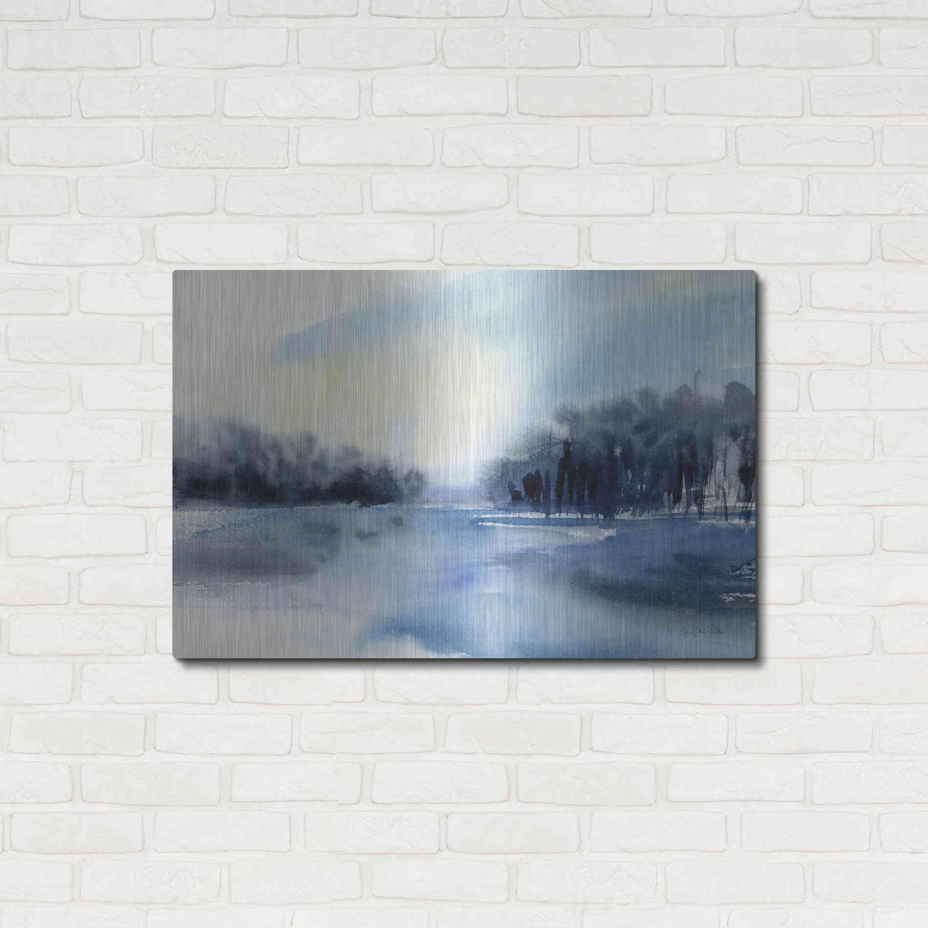 Luxe Metal Art 'Winter River' by Katrina Pete, Metal Wall Art,36x24
