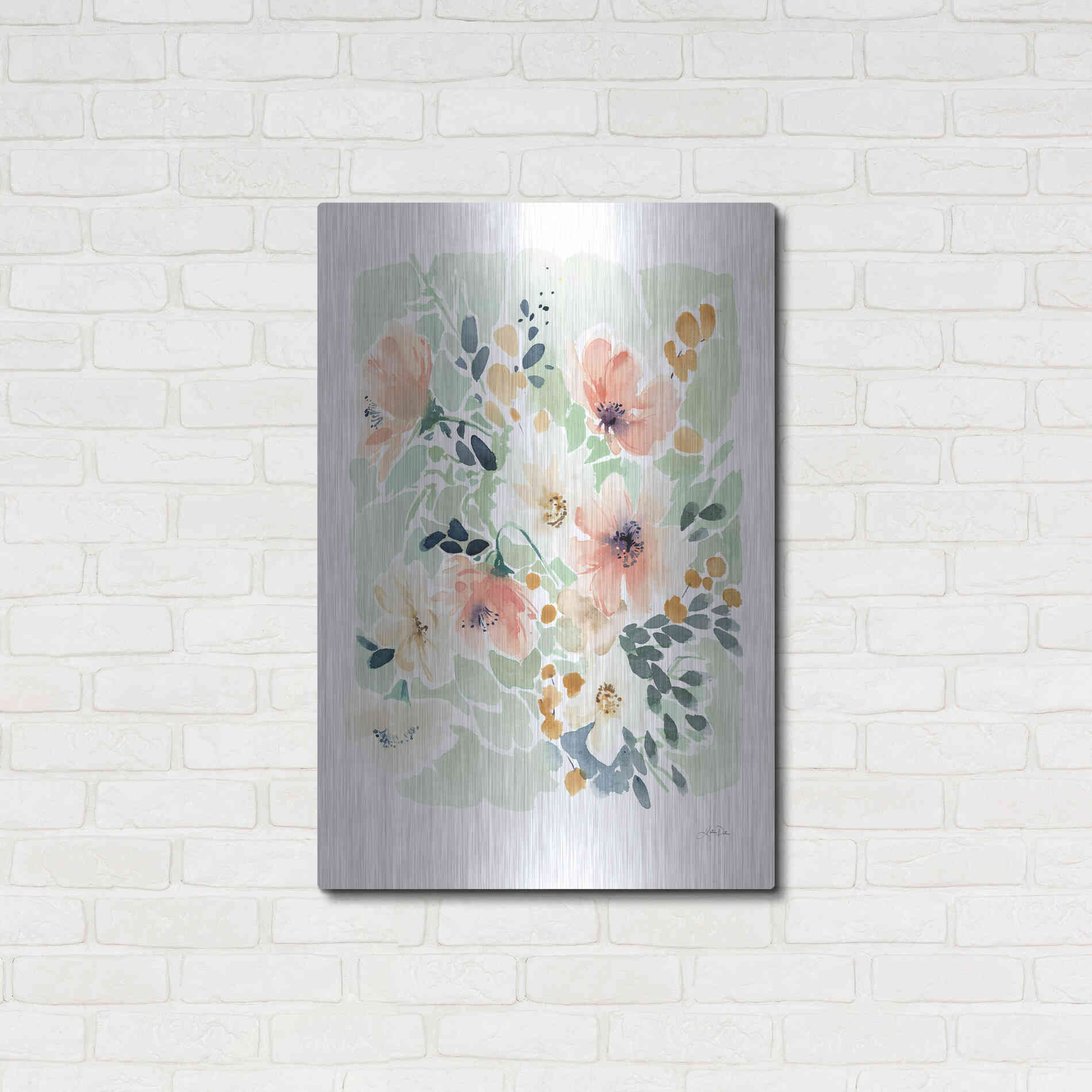 Luxe Metal Art 'Spring Florals' by Katrina Pete, Metal Wall Art,24x36