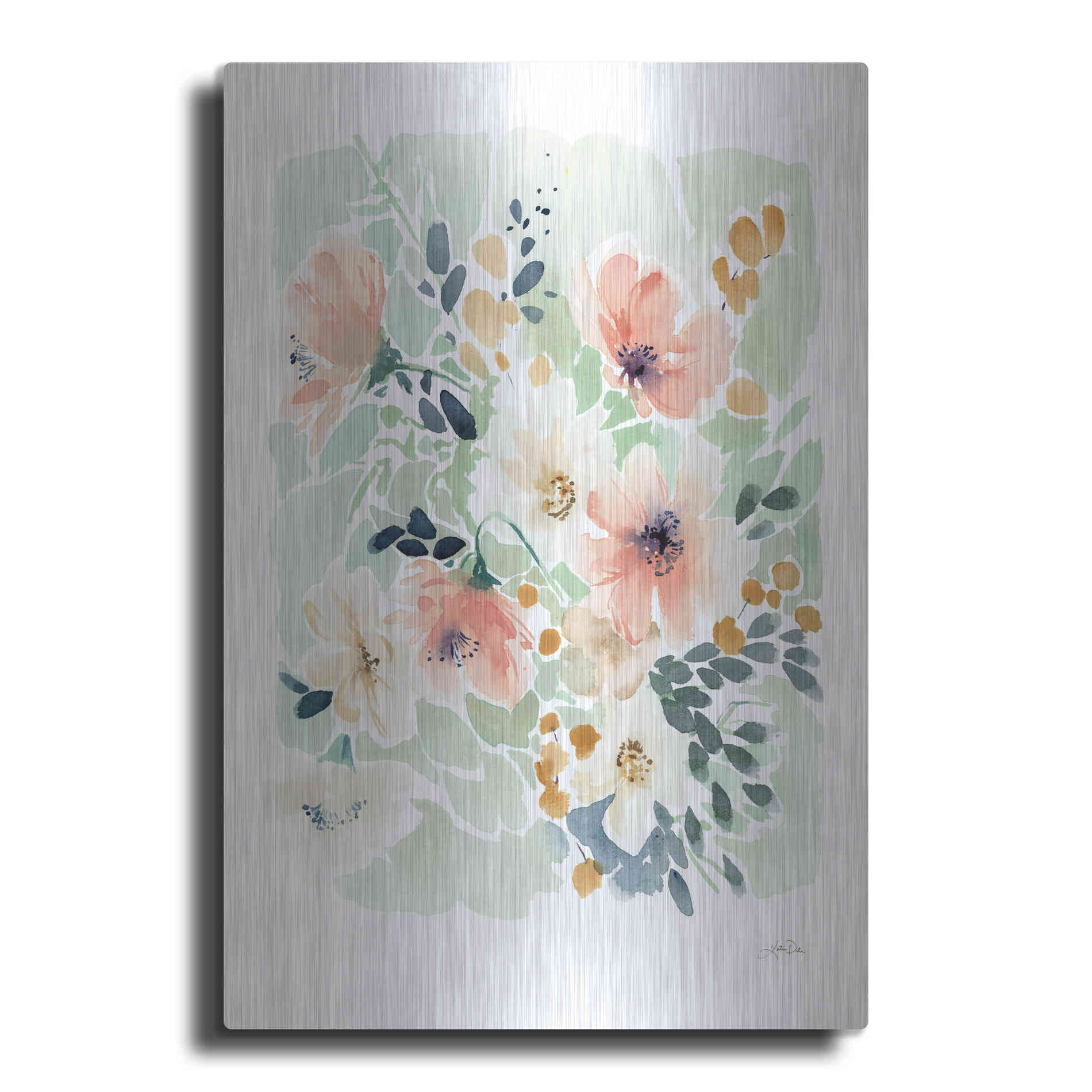 Luxe Metal Art 'Spring Florals' by Katrina Pete, Metal Wall Art