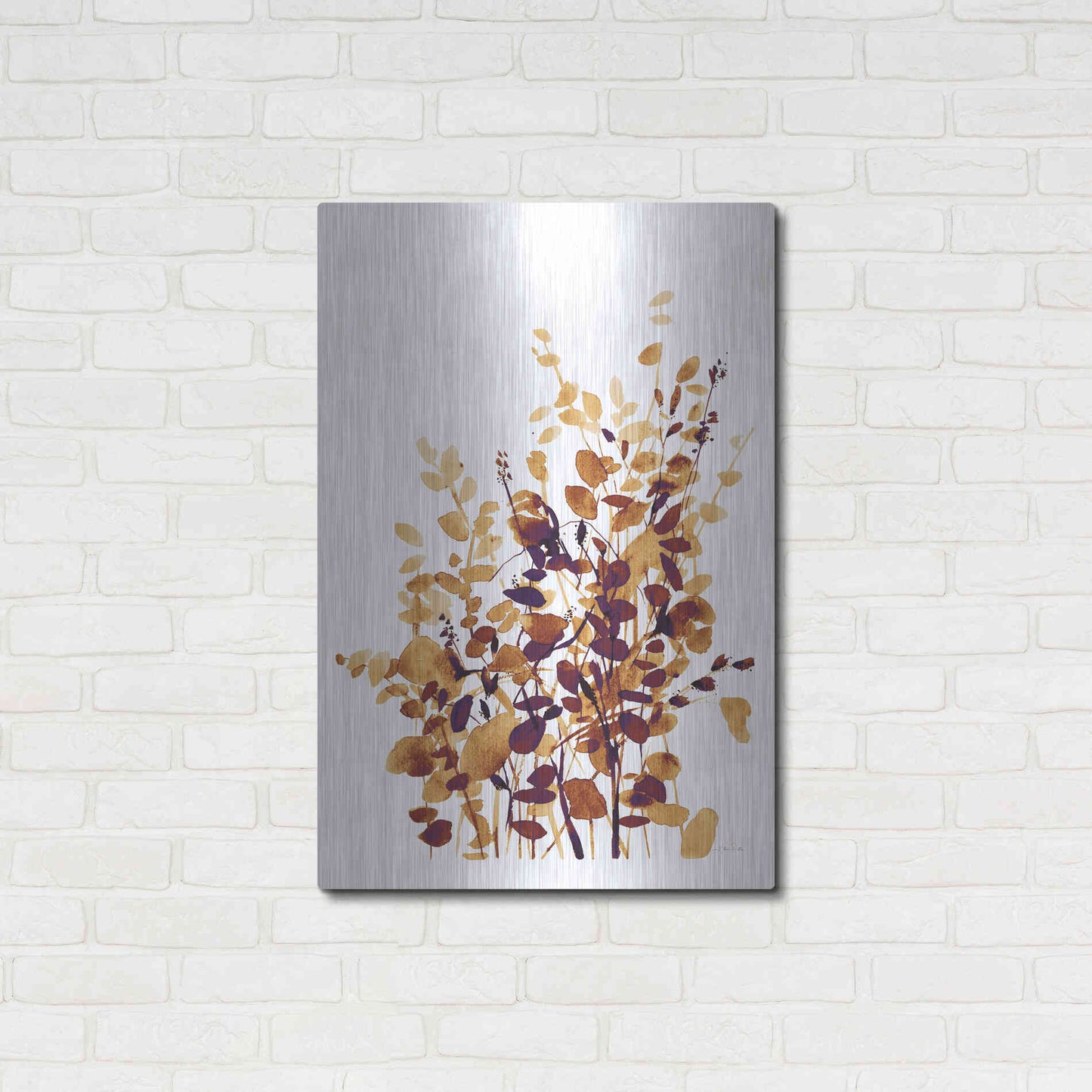 Luxe Metal Art 'Brown Botanicals' by Katrina Pete, Metal Wall Art,24x36