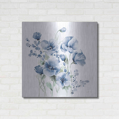 Luxe Metal Art 'Secret Garden Bouquet II Blue' by Katrina Pete, Metal Wall Art,36x36