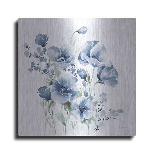 Luxe Metal Art 'Secret Garden Bouquet II Blue' by Katrina Pete, Metal Wall Art