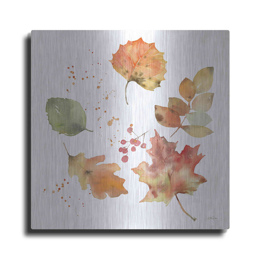 Luxe Metal Art 'Falling Leaves I' by Katrina Pete, Metal Wall Art