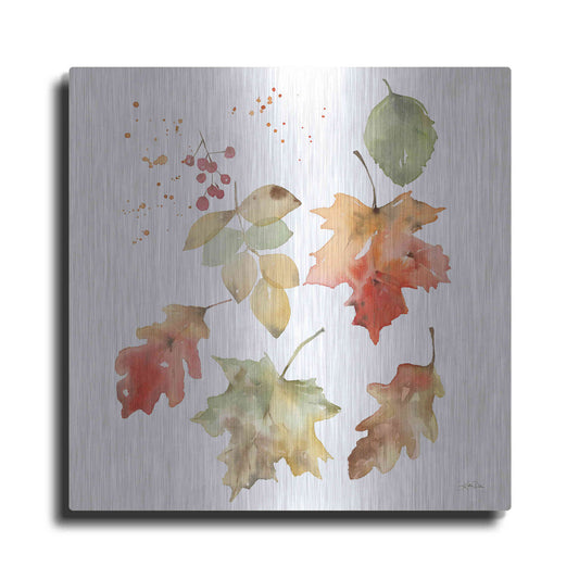 Luxe Metal Art 'Falling Leaves II' by Katrina Pete, Metal Wall Art