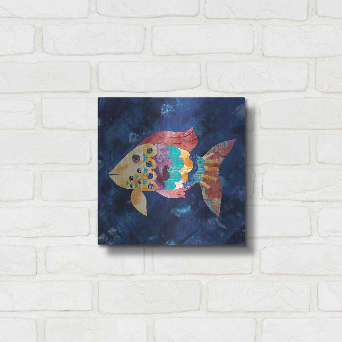 Luxe Metal Art 'Boho Reef VI' by Wild Apple Portfolio, Metal Wall Art,12x12