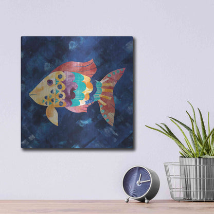 Luxe Metal Art 'Boho Reef VI' by Wild Apple Portfolio, Metal Wall Art,12x12