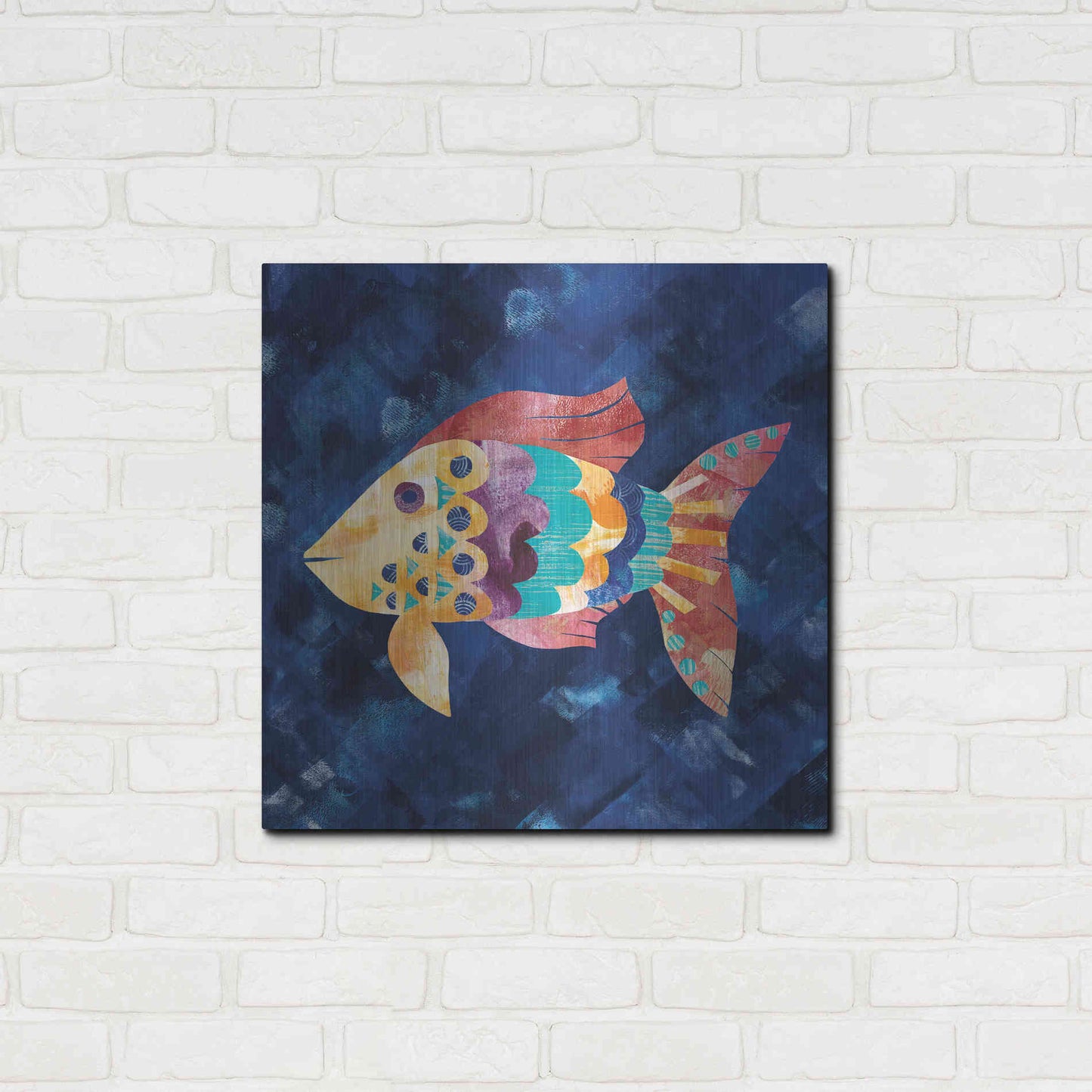 Luxe Metal Art 'Boho Reef VI' by Wild Apple Portfolio, Metal Wall Art,24x24