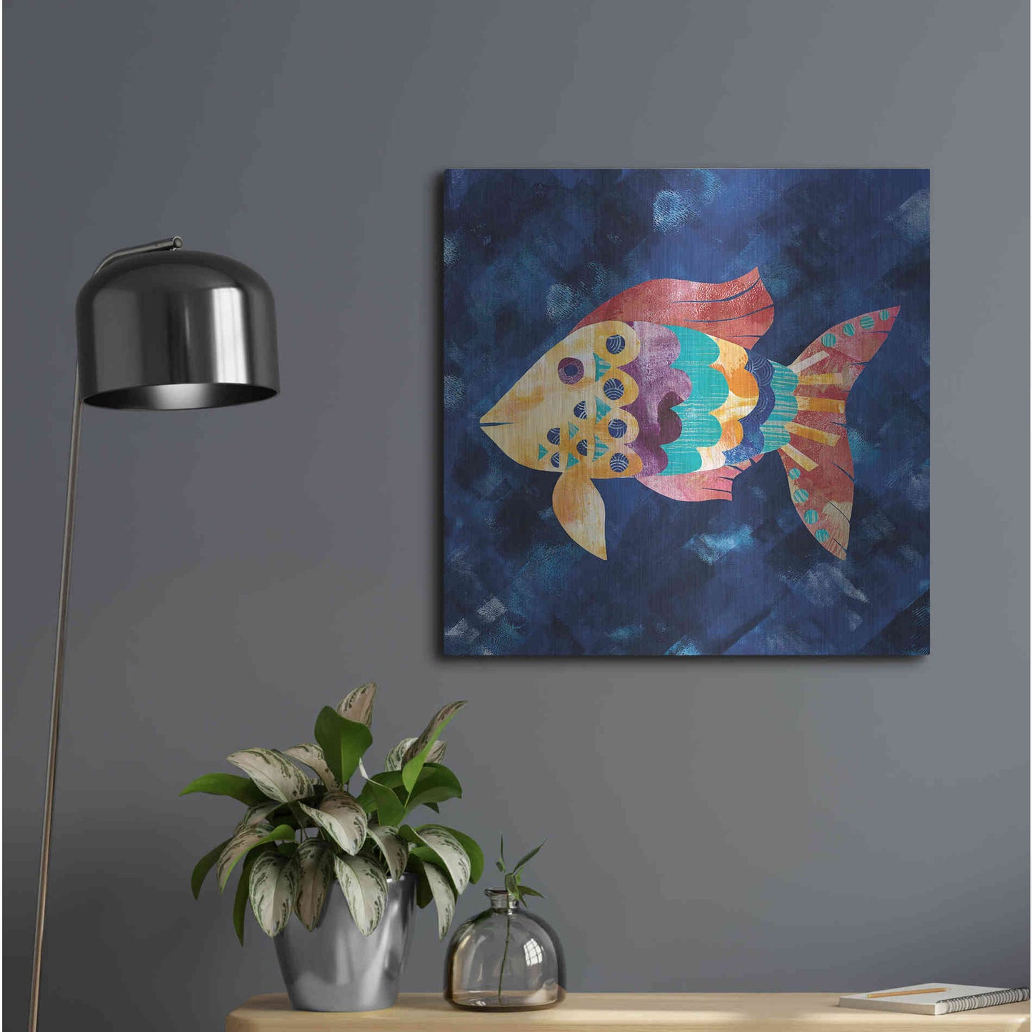 Luxe Metal Art 'Boho Reef VI' by Wild Apple Portfolio, Metal Wall Art,24x24