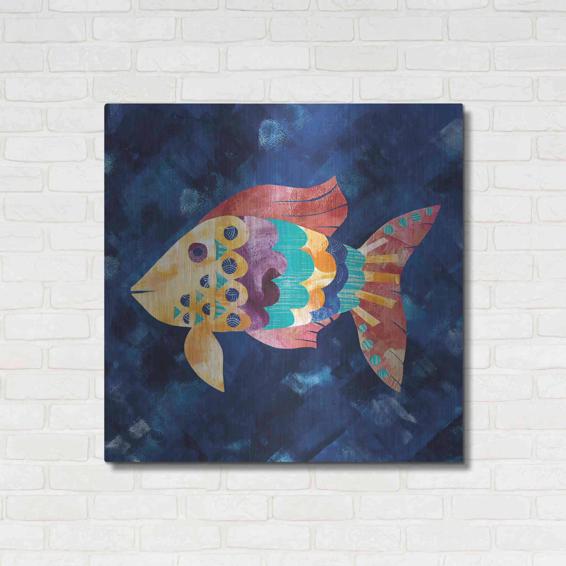 Luxe Metal Art 'Boho Reef VI' by Wild Apple Portfolio, Metal Wall Art,36x36