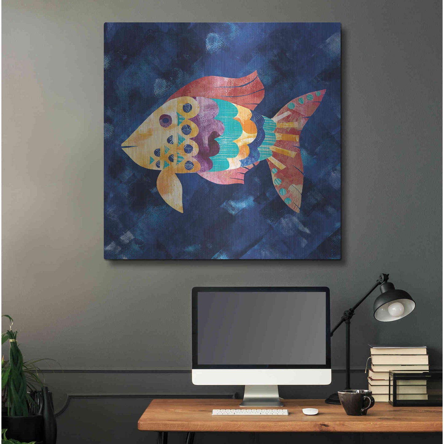 Luxe Metal Art 'Boho Reef VI' by Wild Apple Portfolio, Metal Wall Art,36x36