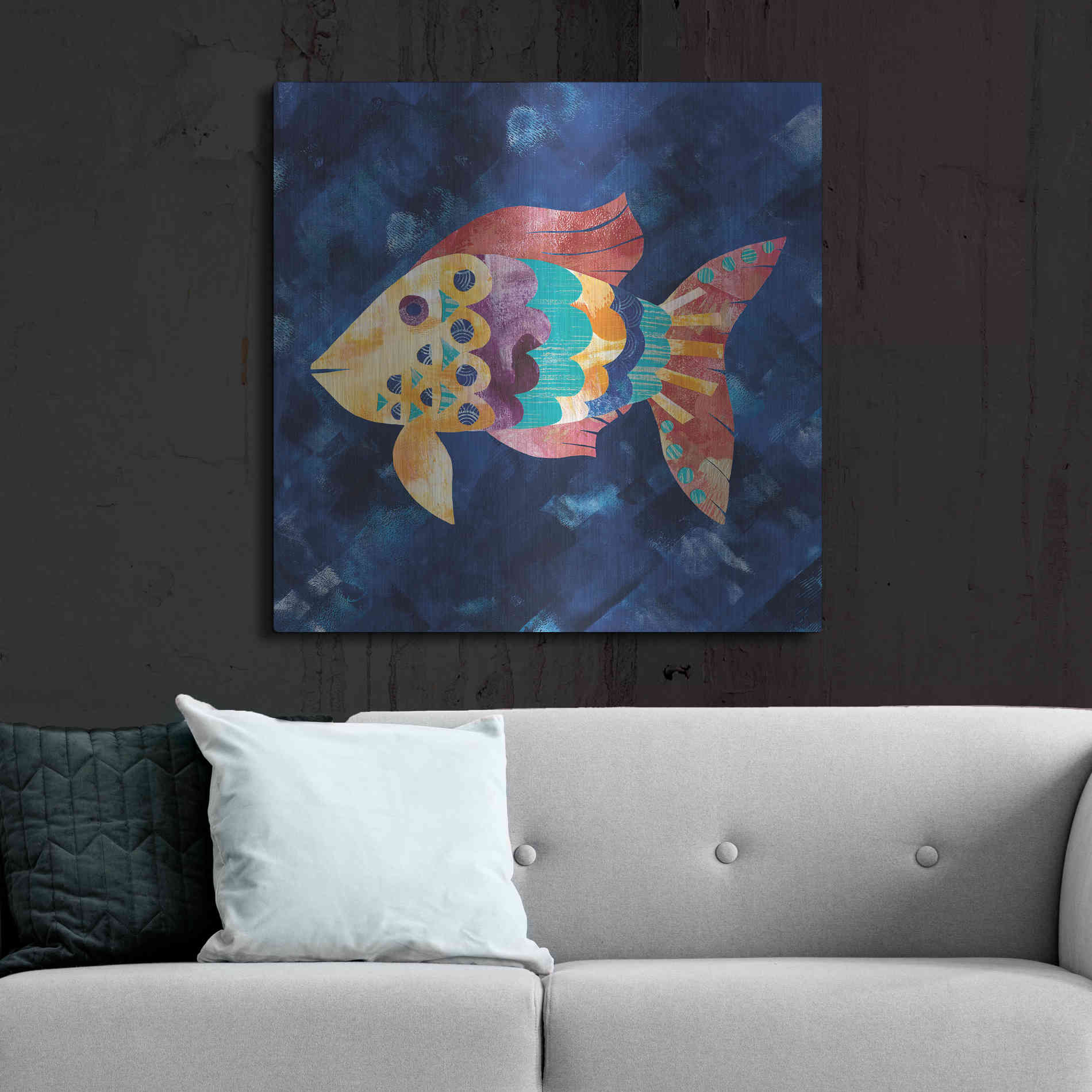 Luxe Metal Art 'Boho Reef VI' by Wild Apple Portfolio, Metal Wall Art,36x36