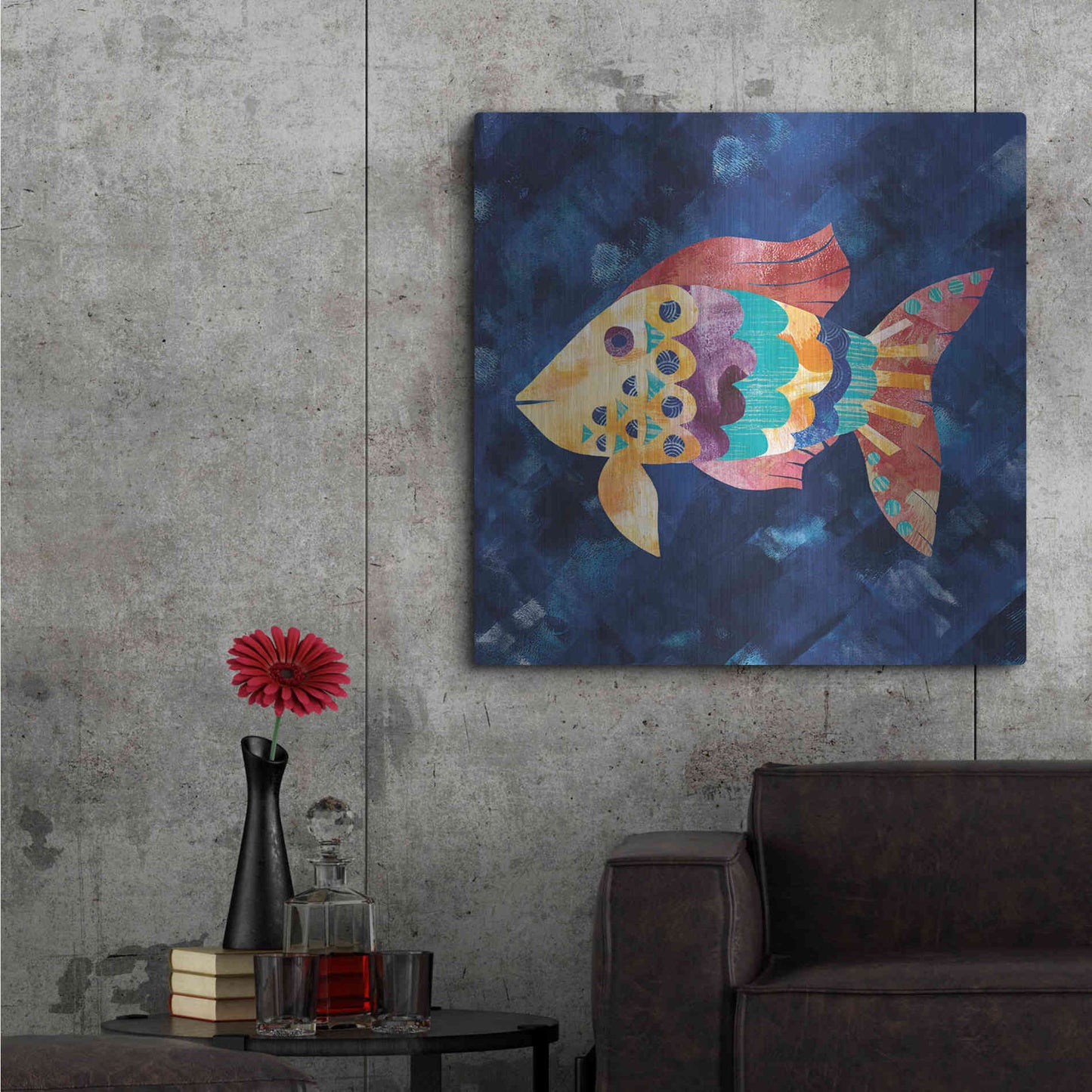 Luxe Metal Art 'Boho Reef VI' by Wild Apple Portfolio, Metal Wall Art,36x36