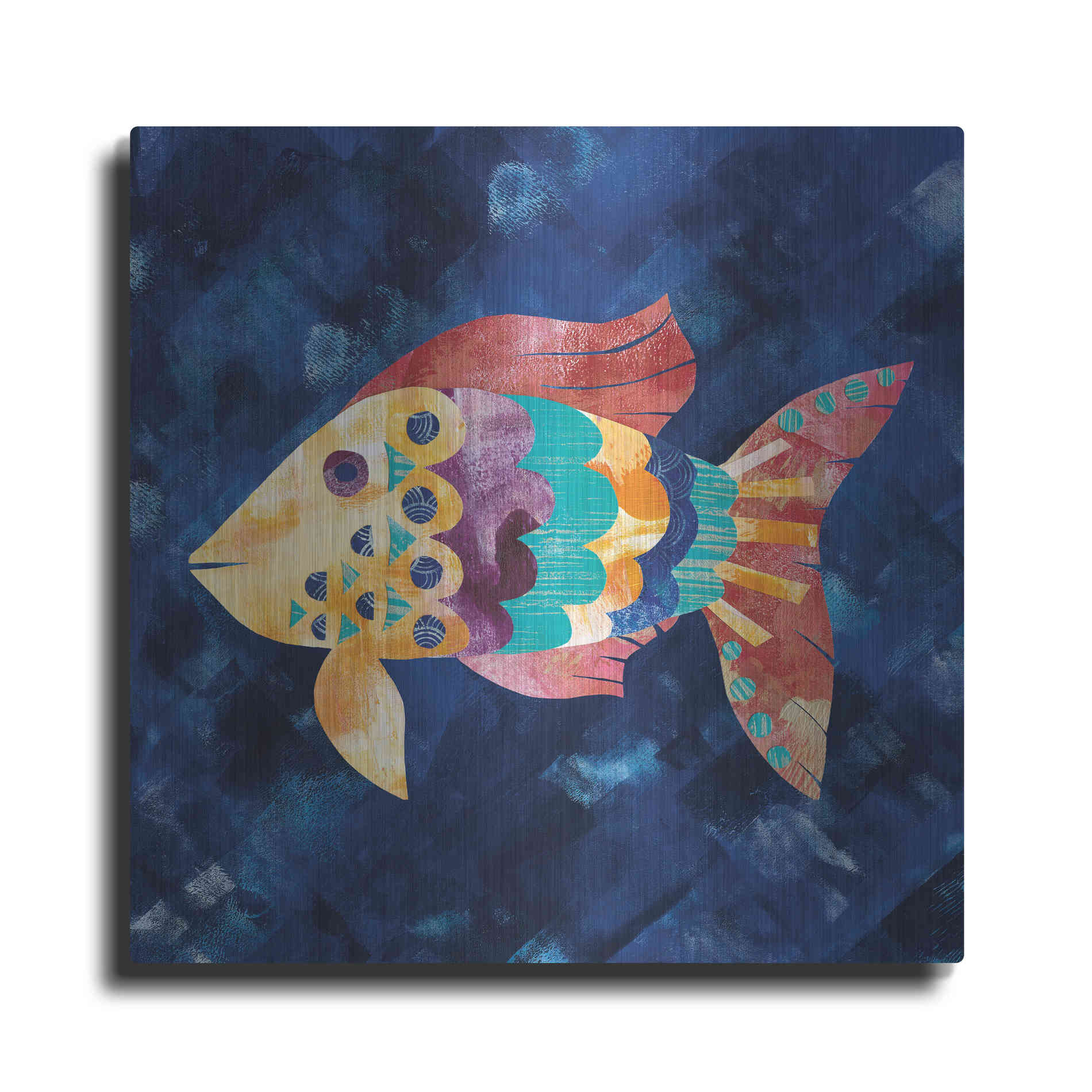 Luxe Metal Art 'Boho Reef VI' by Wild Apple Portfolio, Metal Wall Art