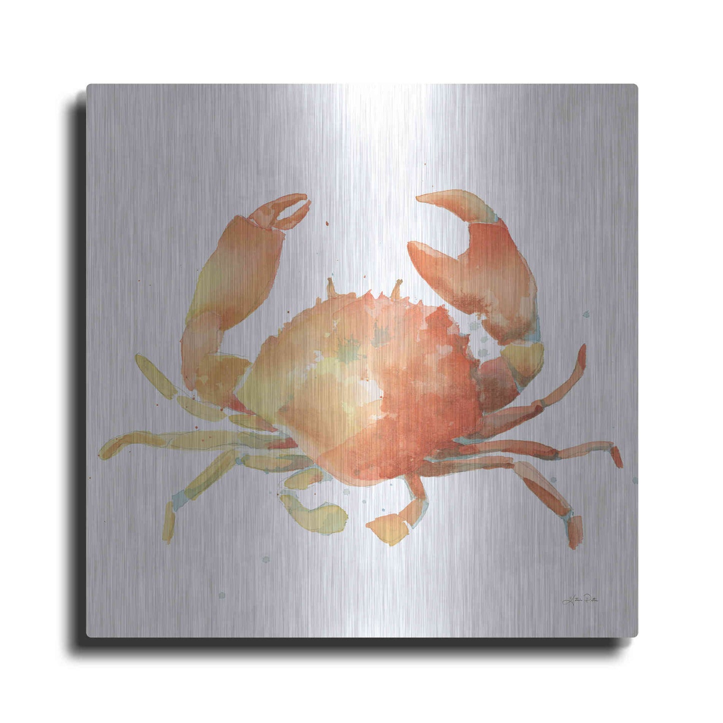 Luxe Metal Art 'Summertime Crab' by Katrina Pete, Metal Wall Art