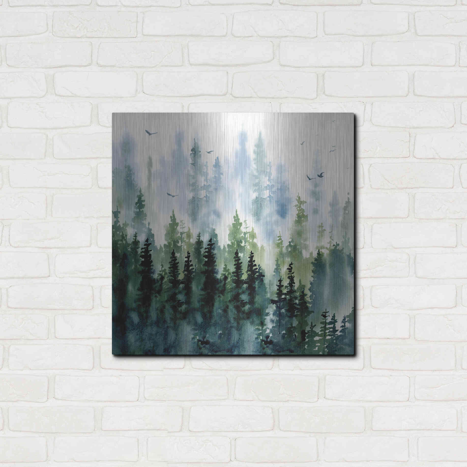 Luxe Metal Art 'Evening Treeline Sq' by Katrina Pete, Metal Wall Art,24x24