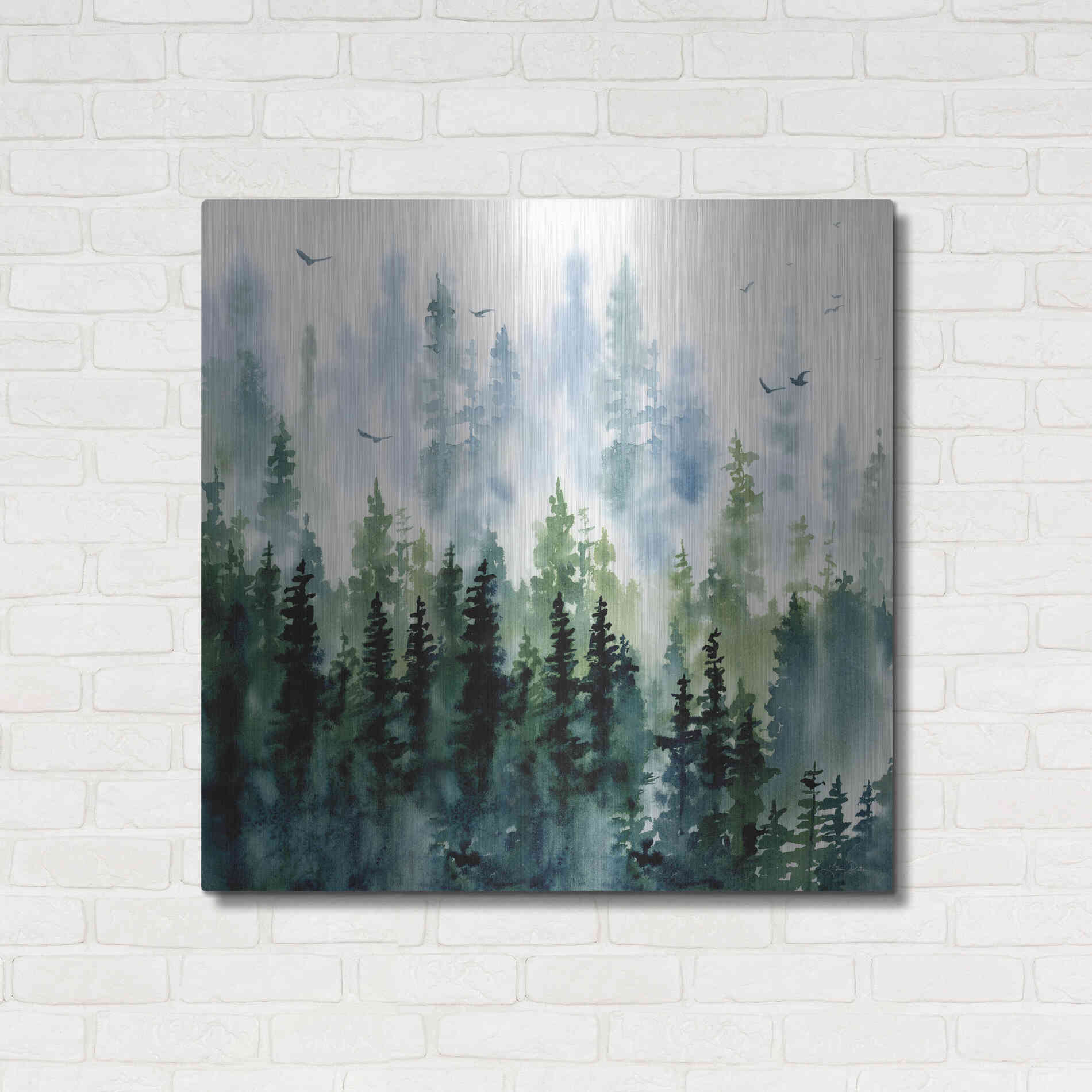 Luxe Metal Art 'Evening Treeline Sq' by Katrina Pete, Metal Wall Art,36x36