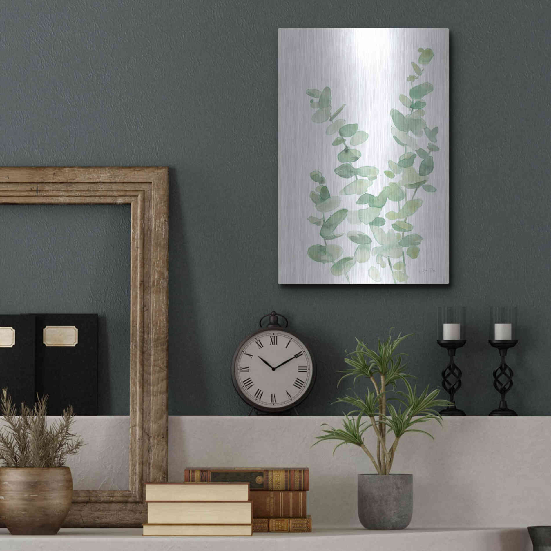 Luxe Metal Art 'Eucalyptus II' by Katrina Pete, Metal Wall Art,12x16